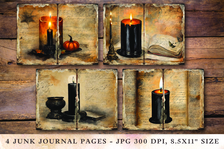 Junk Journal Pages - halloween candle