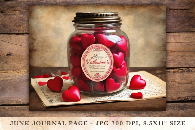 Valentine Junk Journal Pages - candy example image 1