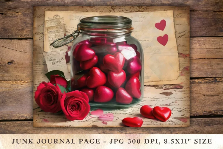 Valentine Junk Journal Pages - candy