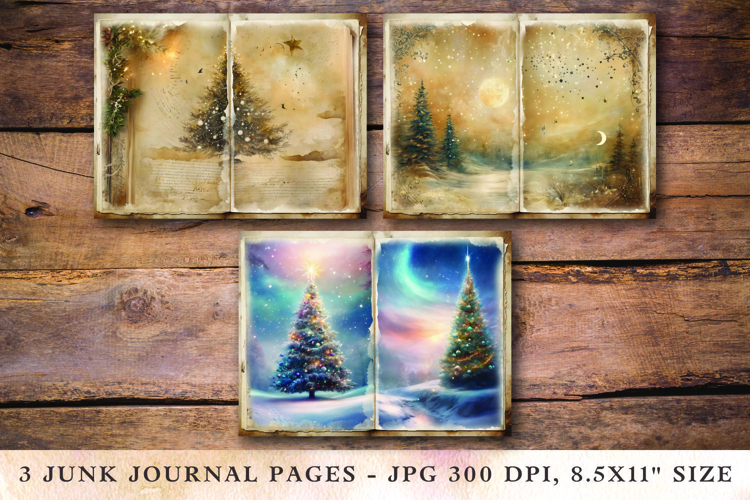 Junk Journal Pages - christmas tree