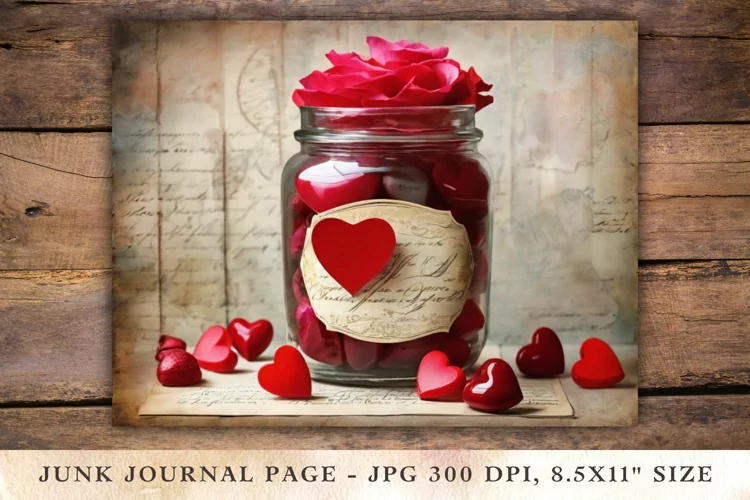 Valentine Junk Journal Pages - candy