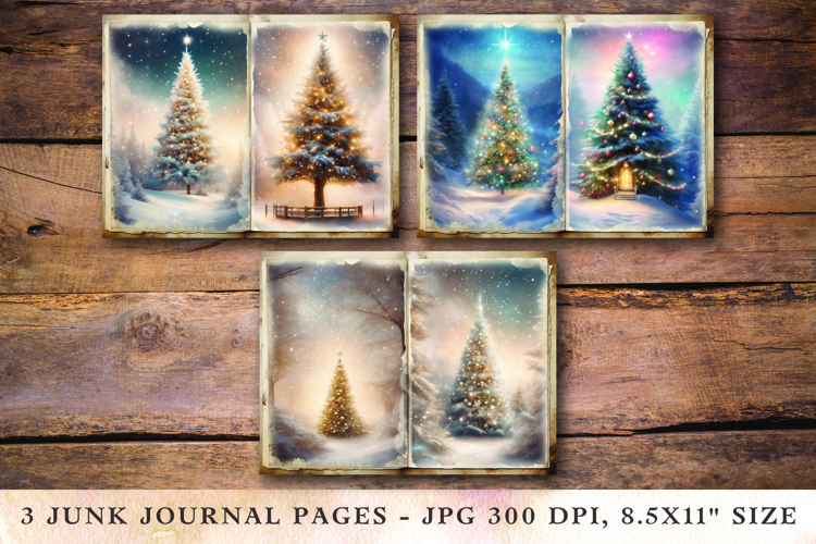 Junk Journal Pages - christmas tree