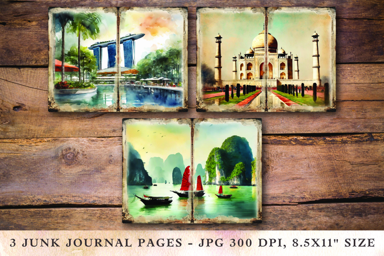 Junk Journal Pages - Asian Landmarks example image 1