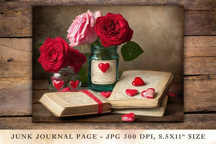 Valentine Junk Journal Pages - candy