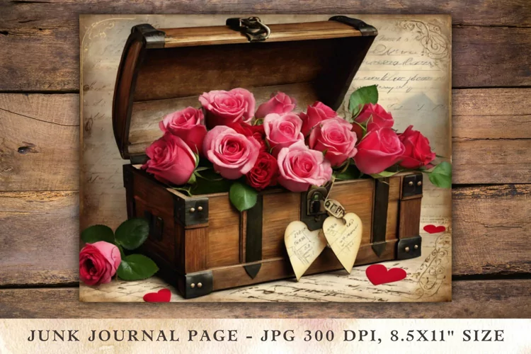 Valentine Junk Journal Pages - chest