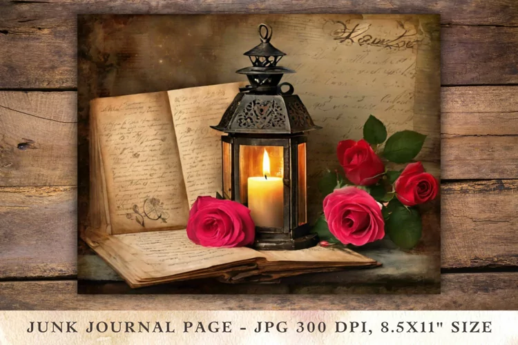 Valentine Junk Journal Pages - lantern