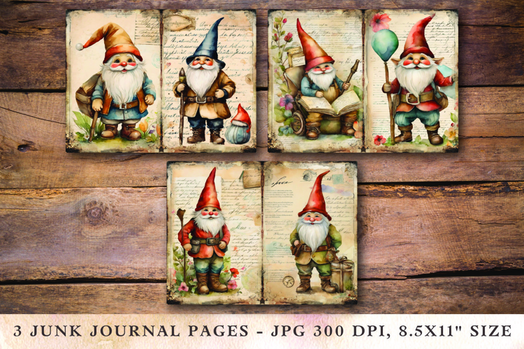 Junk Journal Pages - christmas gnome