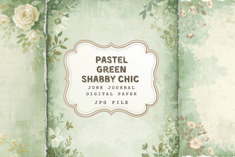 Shabby chic paper junk journal grunge floral vintage