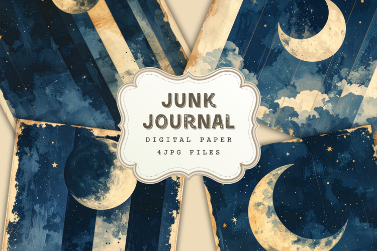 Celestial junk journal kit - digital scrapbook paper