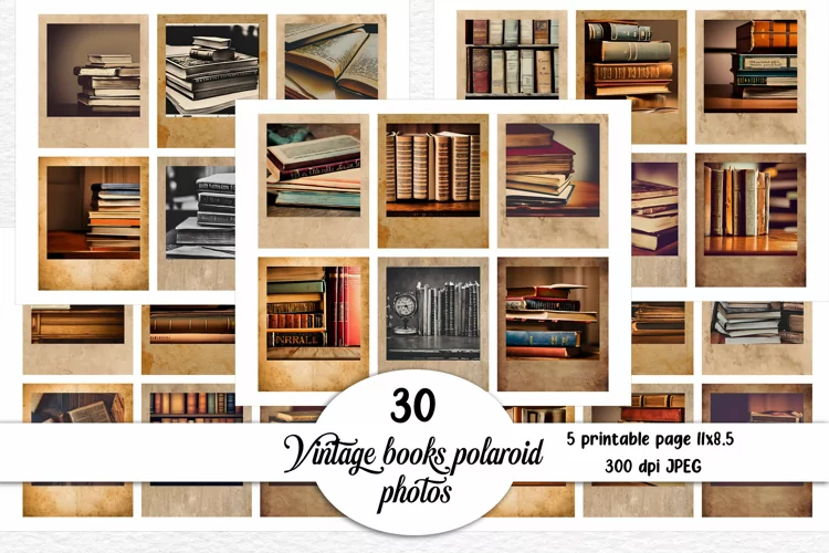Old book photos, printable junk journal ephemera