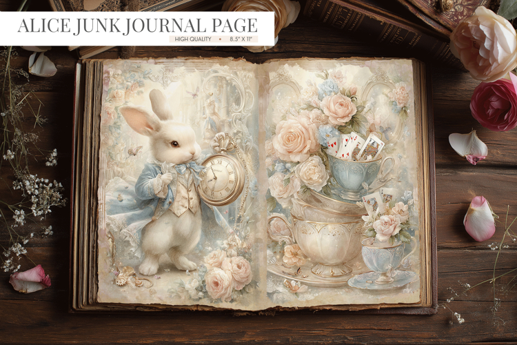 Alice Vintage Junk Journal Page