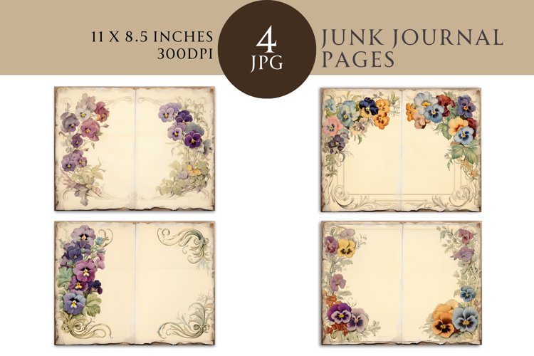 Pansy Junk Journal Bi-fold Pages example image 1