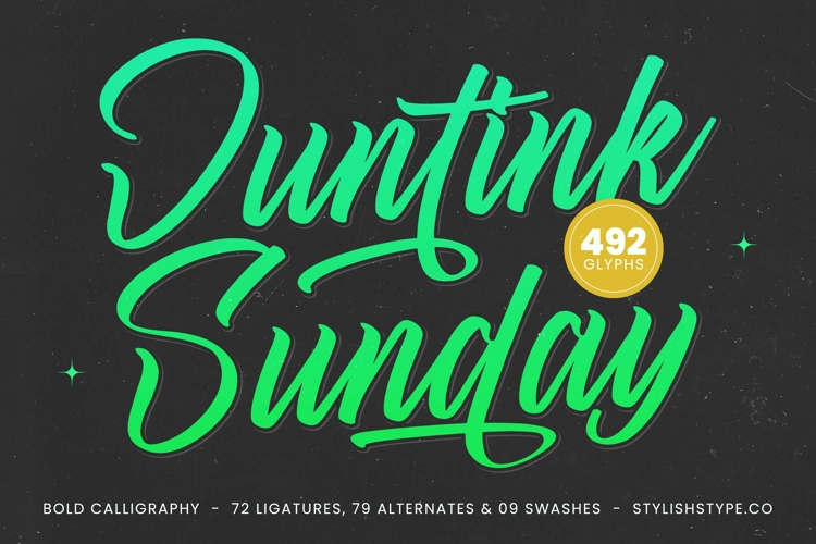 Juntink Sunday - Bold Calligraphy Font