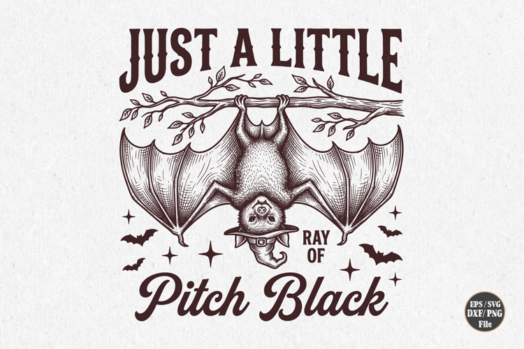 Just A Little Ray Of Pitch Black SVG PNG files, Gothic hallo