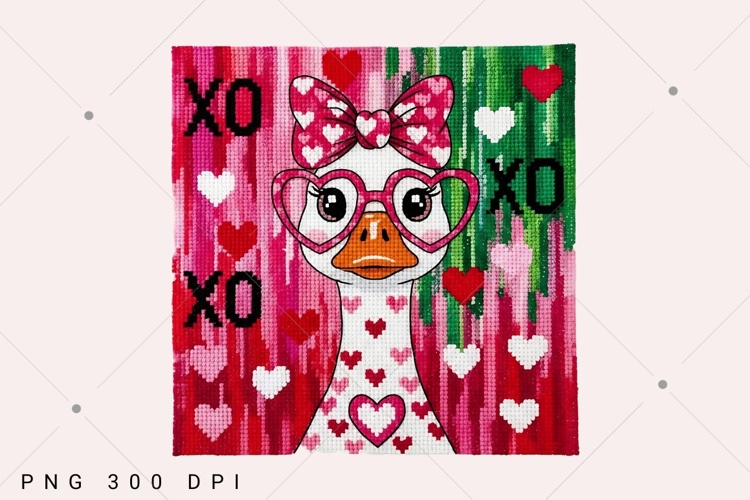 Just a lovely goose, Valentine Goose Latch Hook Yarn