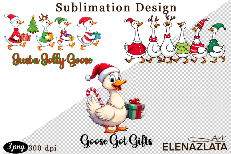 Just a Jolly Goose,Christmas Goose PNG