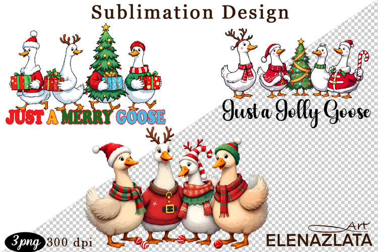 Just a Jolly Goose,Christmas Goose PNG