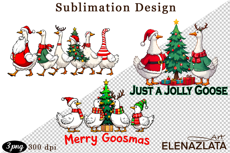 Just a Jolly Goose,Christmas Goose PNG