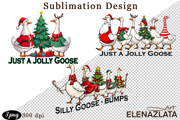 Just a Jolly Goose,Christmas Goose PNG