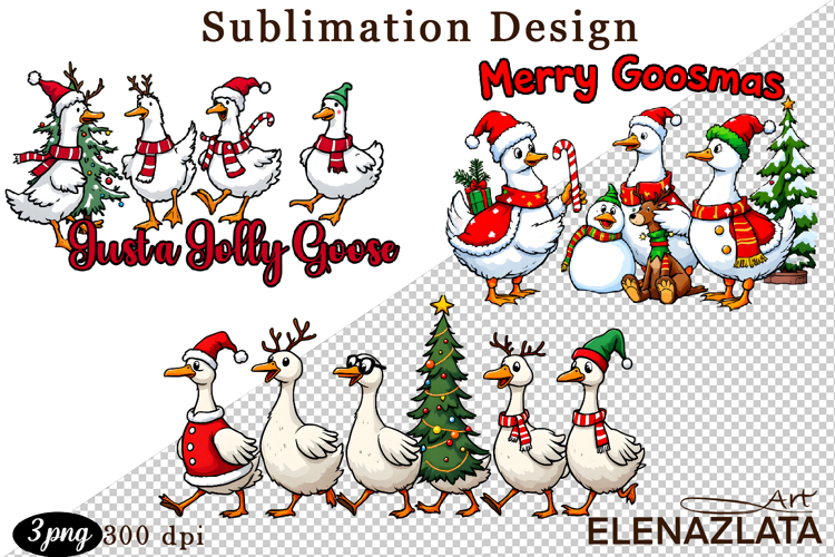 Just a Jolly Goose,Christmas Goose PNG