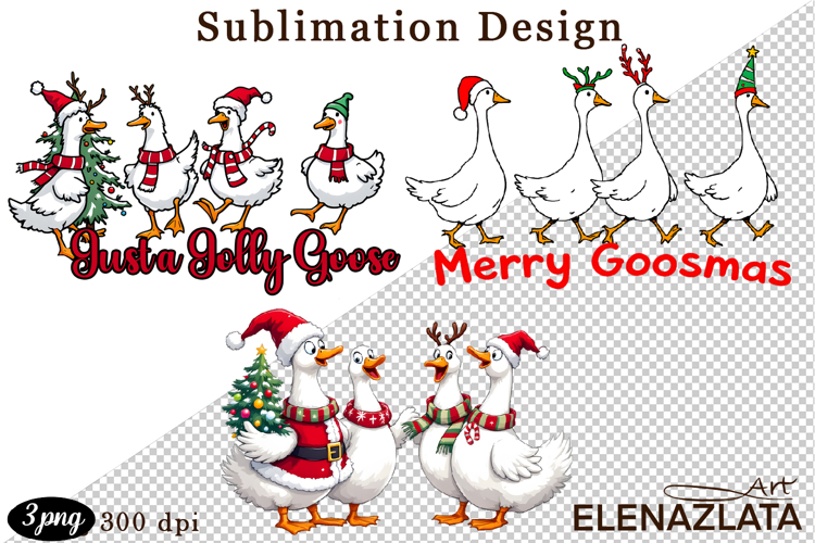 Just a Jolly Goose,Christmas Goose PNG