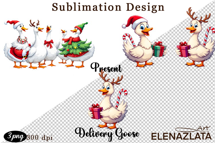 Just a Jolly Goose,Christmas Goose PNG