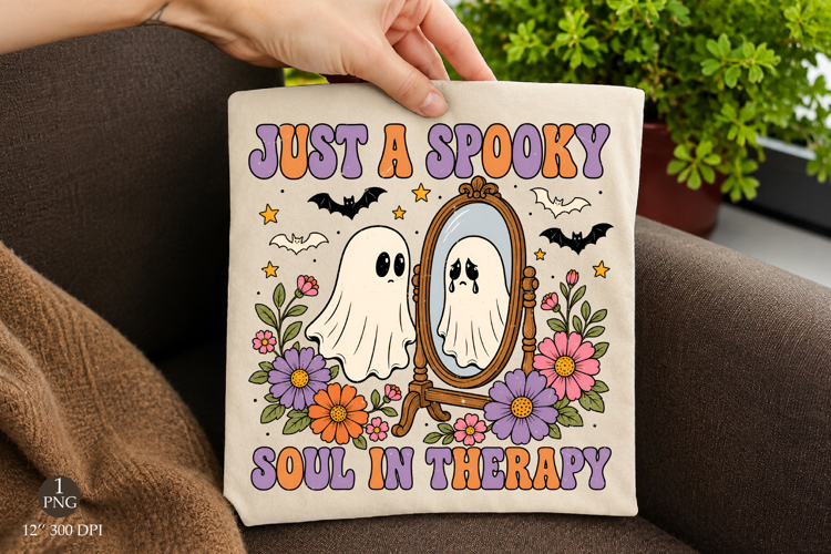 Just a Spooky Soul in Therapy Png,Halloween Ghost Design