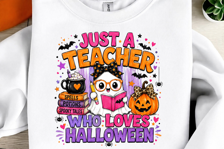 Just A Teacher Who Loves Halloween PNG