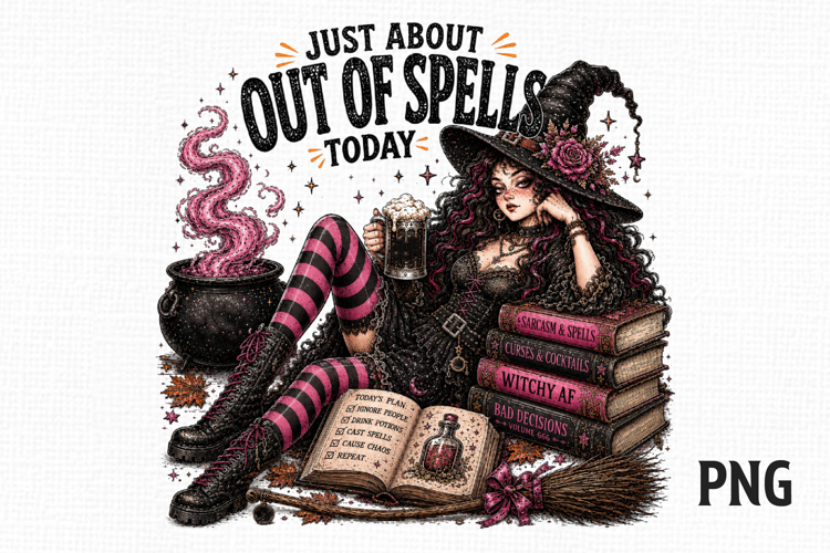 Just About Out of Spells Today PNG