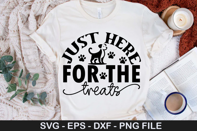 Just here for the treats SVG - Dog Bandana Design