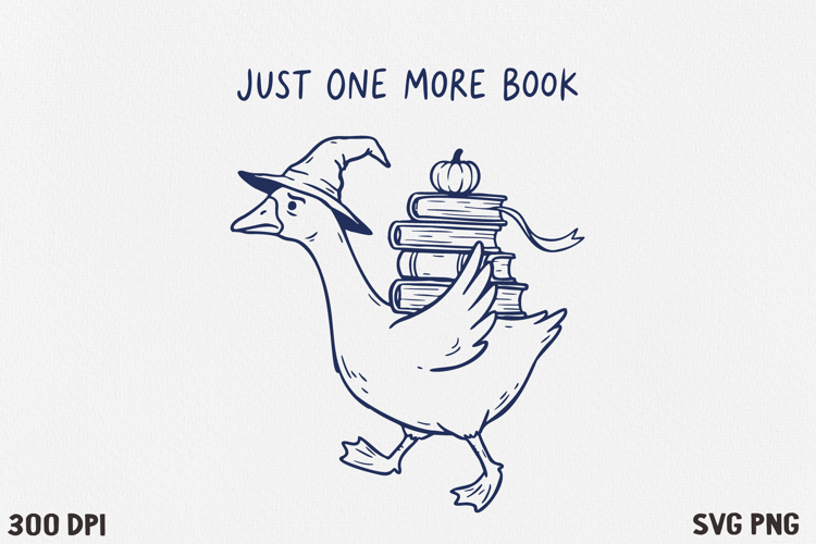 Bookish Halloween Goose SVG PNG |Witchy Reading Goose Design