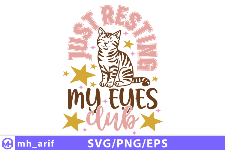 Funny Cat Hand-Drawn SVG PNG Sublimation Design