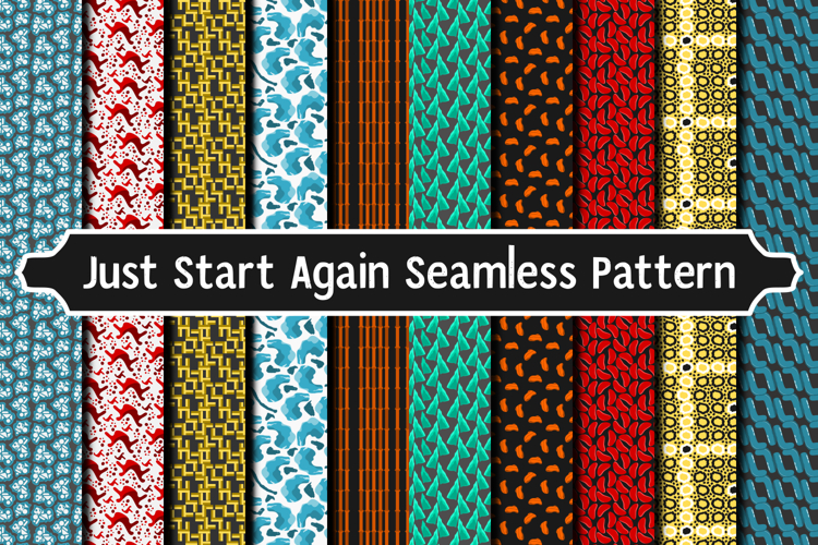 Just Start Again Seamless Pattern