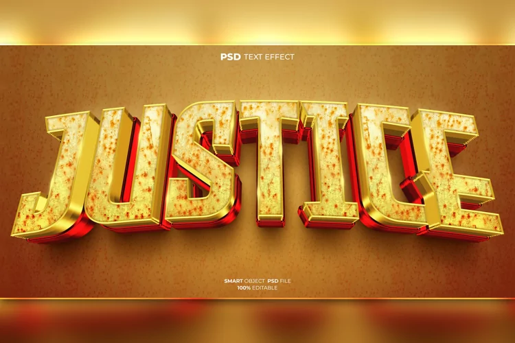 Justice 3D editable text effect