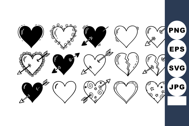 Heart Clipart Black And White Image 4