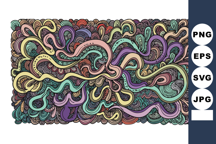 Abstract colorful intricate swirling patterns seamless vecto
