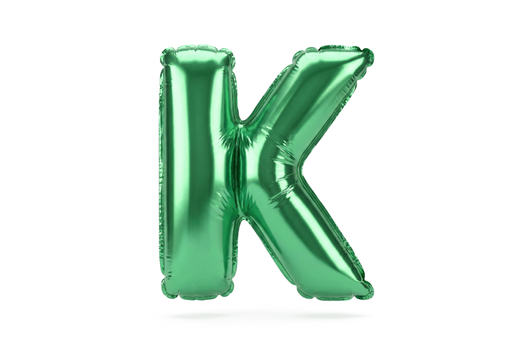 Green Metallic Letter K Foil Balloon Party Decoration