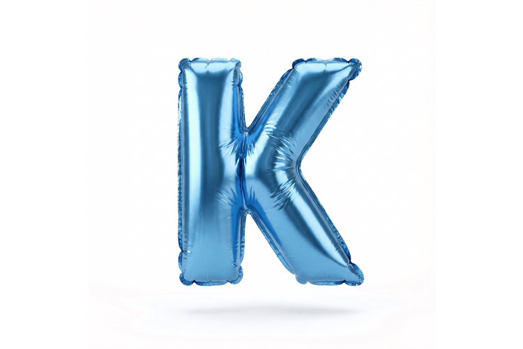 Blue Metallic Letter K Foil Balloon Party Decoration