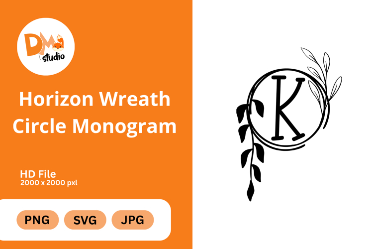 Horizon Wreath Circle Monogram
