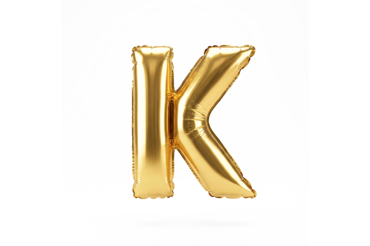 Golden Metallic Letter K Foil Balloon Party Decoration