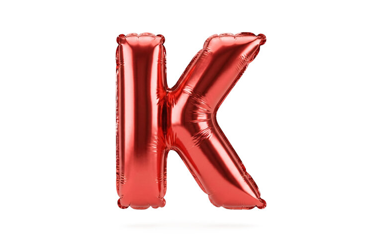 Red Metallic Letter K Foil Balloon Party Decoration example image 1
