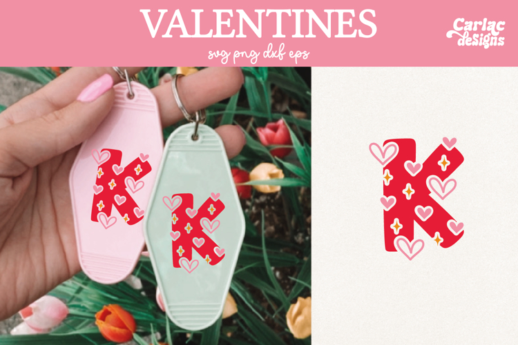 Valentine Alphabet SVG, Letter K