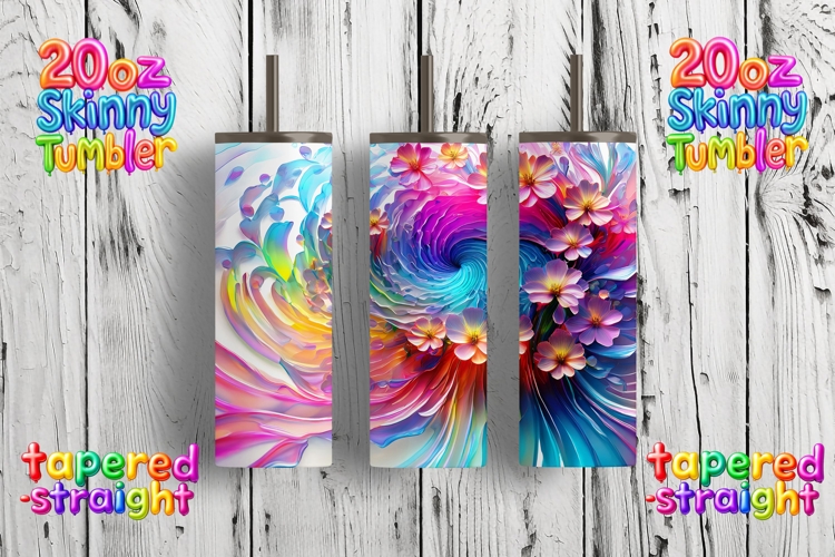 Dynamic Floral Cascade Tumbler Sublimation PNG File