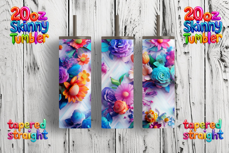 Colorful Flower Tumbler Digital Download