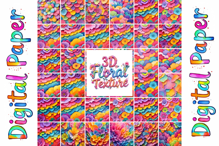 3D Flower Texture Paper Pack
