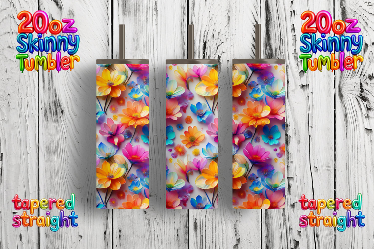 Vibrant Abstract Floral Tumbler Skinny Digital Download