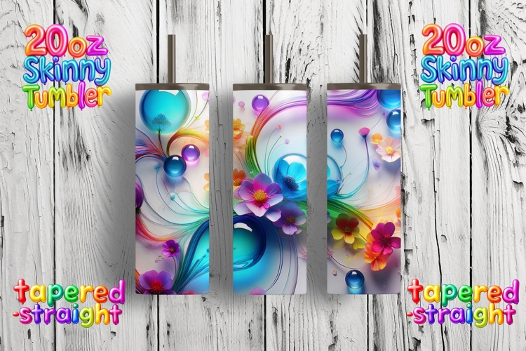 Swirl Flower 20oz Tumbler Wrap | Sublimation Design