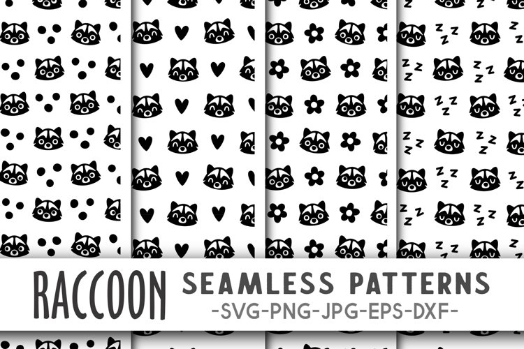 Raccoon pattern svg Raccoon digital paper Cute patterns svg