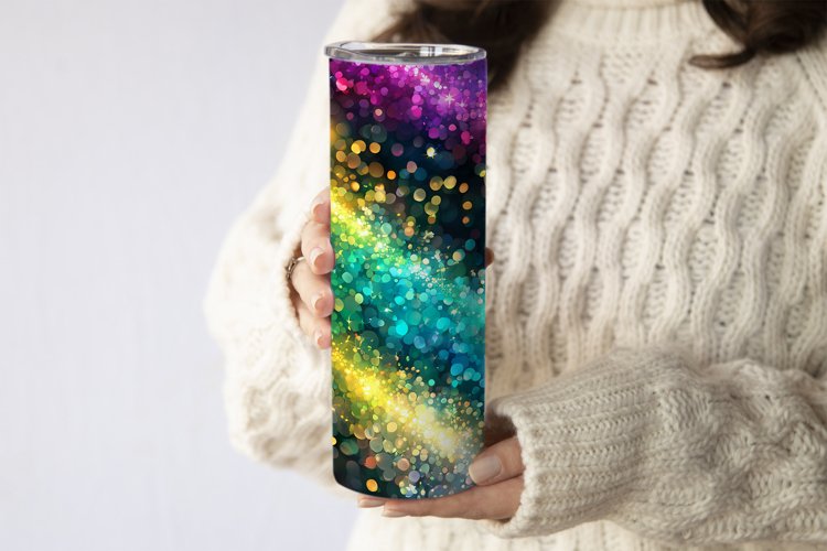 Rainbow Sparkling Glitter Tumbler Wrap Sublimation