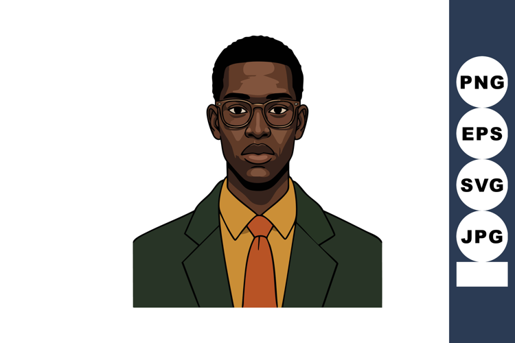 Young man wearing glasses green suit and orange tie professi